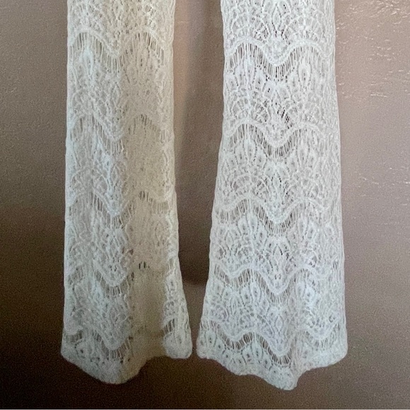 Chic Ivory LACE Hippie BOHO Resort Pants NWOT Small - Picture 7 of 7